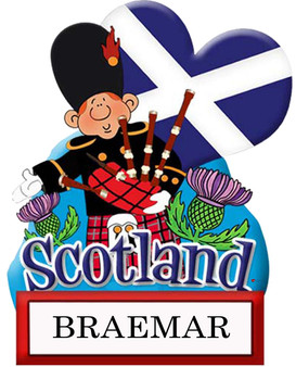 Resin Scottish Fridge Magnet Piper With Saltire Heart Braemar Design Magnet