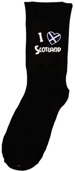 I Love Scotland Saltire Heart Socks Scottish Socks Gift Saltire Heart Design