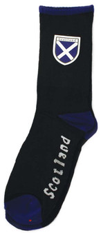 Saltire Scotland Crest Black Socks Scottish Socks Gift Saltire Crest Design