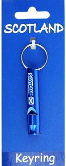 Scottish Keyring Blue Scottish Saltire Useful Blue Whistle on a Keyring