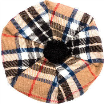 Thomson Camel Modern Tartan Ladies Tammy Hat & Scarf Set Lambswool