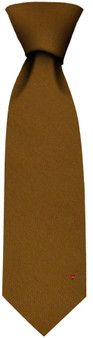 Mens Tie Gold Plain Colour Pure Wool