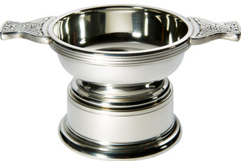 Quaich Scottish Pewter Small With Plinth Whisky Measure Tasting Bowl Ideal Christening Gift