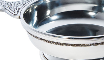 Pewter Quaich Scottish Celtic Band Extra Large Size Tasting Bowl Ideal Christening Gift Engravable