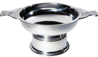 Quaich Scottish Pewter Extra Large Plus Size 180mm With Plinth Tasting Bowl Ideal Christening Gift