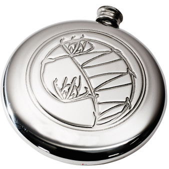 Round Hip Flask Scottish Sporran Flask 4oz Round Knox Design Ideal for engraving