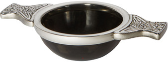 60mm Horn and Pewter Scottish Quaich Cup of Friendship Ideal Christening Gift