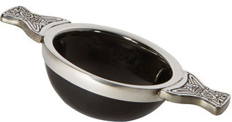 80mm Horn and Pewter Scottish Quaich Cup of Friendship Ideal Christening Gift
