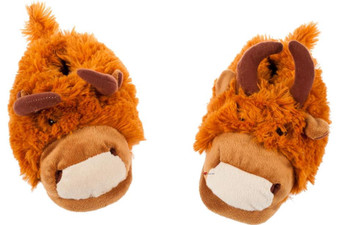 Men's Highland Cow Slippers Brown