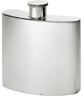 Giant Kidney Shape Flask 26oz Pewter in Plain Polished Finish