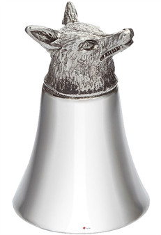 Pewter Jigger Measure or Stirrup Cup with Fox Head - 3 oz