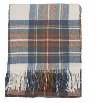 Highland Scottish Wool Blanket Tartan Throw 175cm x 157 cm (69" x 62") Plaid Outdoor Picnic Blanket