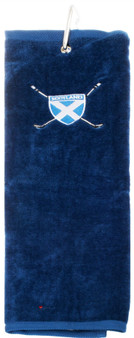Gents Golf Towel Mens Scottish Saltire Embroidery Blue