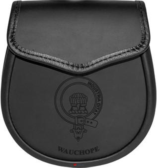 Clan Leather Day Sporran Scottish Clan Name Crest Tweedie-Yule