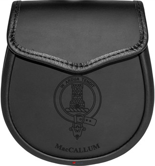 Clan Leather Day Sporran Scottish Clan Name Crest Livingstone-MacImmey