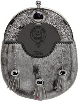Clan Dress Sporran 3 Tassels Studded Targe Celtic Arch Scottish Clan Name Crest Maule-Turner
