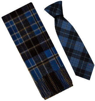 Mens Scarf & Tie Gift Set Wool Tie Clergy Ancient Tartan Plaid Design 100% Lambswool Scarf