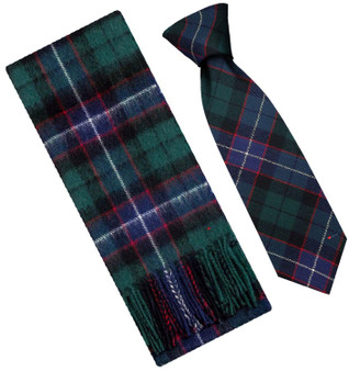 Mens Scarf & Tie Gift Set Wool Tie Galbraith Modern Tartan Plaid Design 100% Lambswool Scarf