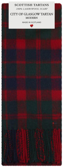 Mens Scarf & Tie Gift Set Wool Tie Glasgow City Tartan Plaid Design 100% Lambswool Scarf