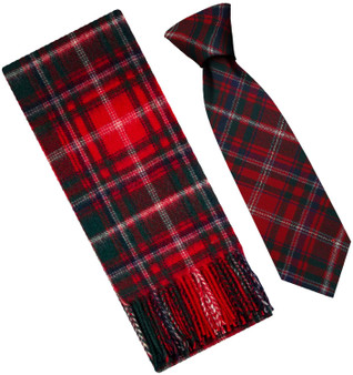 Mens Scarf & Tie Gift Set Wool Tie MacDougall Modern Tartan Plaid Design 100% Lambswool Scarf Mens Scarf & Tie Gift Set Wool Tie MacDougall Modern Tartan Plaid Design 100% Lambswool Scarf
