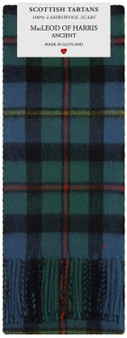 Mens Scarf & Tie Gift Set Wool Tie MacLeod Of Harris Ancient Tartan Plaid Design 100% Lambswool Scarf