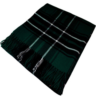 Maclean Hunting Scottish Tartan 100% Lambswool Throw Blanket Warm and Soft Plaid Travel Wool Rug