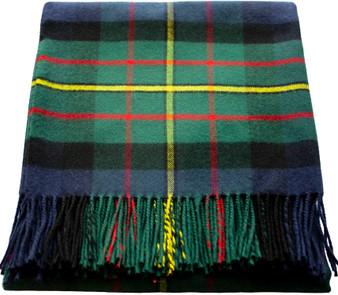 McLaren Modern Scottish Tartan 100% Lambswool Throw Blanket Warm and Soft Plaid Travel Wool Rug