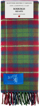 Scottish District Lambswool Scarf Roxburgh Red Muted