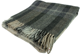 Large Soft Luxury Lambswool Merino Kinfauns Throw - Natural