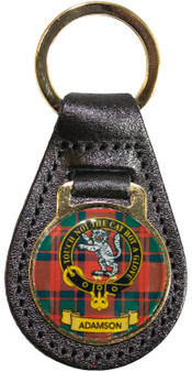 Leather Key Fob Scottish Clan Crest Adamson Made in Scotland