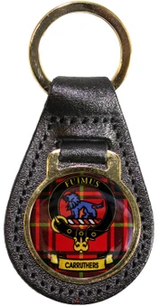 Leather Key Fob Scottish Clan Crest Carruthers Made in Scotland
