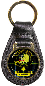 Leather Key Fob Scottish Clan Crest Campbell Made in Scotland