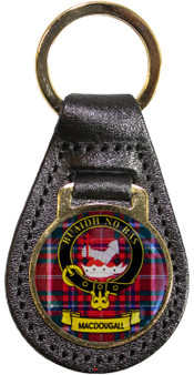 Leather Key Fob Scottish Clan Crest MacDougall Made in Scotland