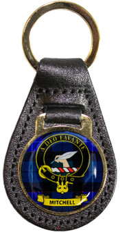 Leather Key Fob Scottish Clan Crest Mitchell Made in Scotland