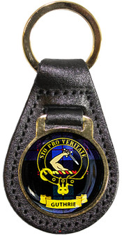 Leather Key Fob Scottish Clan Crest Guthrie Made in Scotland