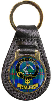 Leather Key Fob Scottish Clan Crest Hardy Made in Scotland