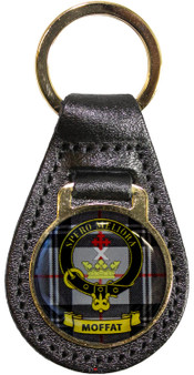 Leather Key Fob Scottish Clan Crest Moffat Made in Scotland