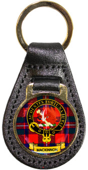 Leather Key Fob Scottish Clan Crest MacKinnon Made in Scotland