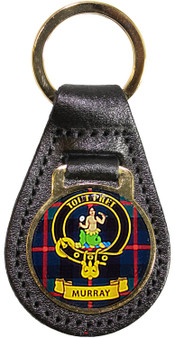 Leather Key Fob Scottish Clan Crest Murray Made in Scotland