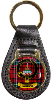 Leather Key Fob Scottish Clan Crest Morrison Made in Scotland
