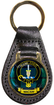 Leather Key Fob Scottish Clan Crest MacKay Made in Scotland
