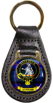 Leather Key Fob Scottish Clan Crest Sutherland Made in Scotland