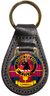 Leather Key Fob Scottish Clan Crest Turnbull Made in Scotland