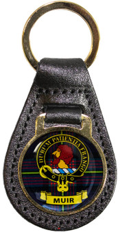 Leather Key Fob Scottish Clan Crest Muir Made in Scotland