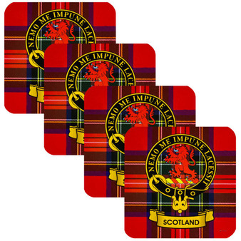 Scotland Clan Crest Square Coasters Set of 4 Cork Backed From Scotland