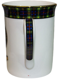 Bone China Coffee Tea Mug Farquharson Clan Crest Gold Rim Scottish Made