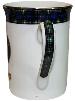 Bone China Coffee Tea Mug Forbes Clan Crest Gold Rim Scottish Made