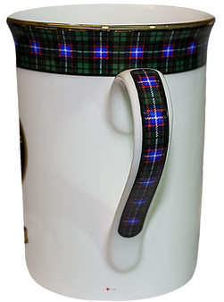 Bone China Coffee Tea Mug Hunter Clan Crest Gold Rim Scottish Made