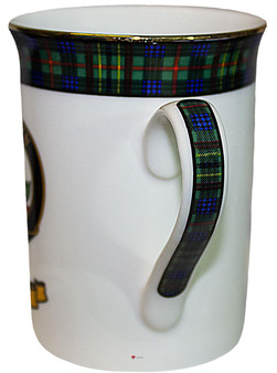 Bone China Coffee Tea Mug Kennedy Clan Crest Gold Rim Scottish Made