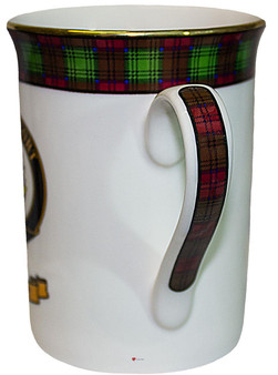Bone China Coffee Tea Mug Lindsay Clan Crest Gold Rim Scottish Made
